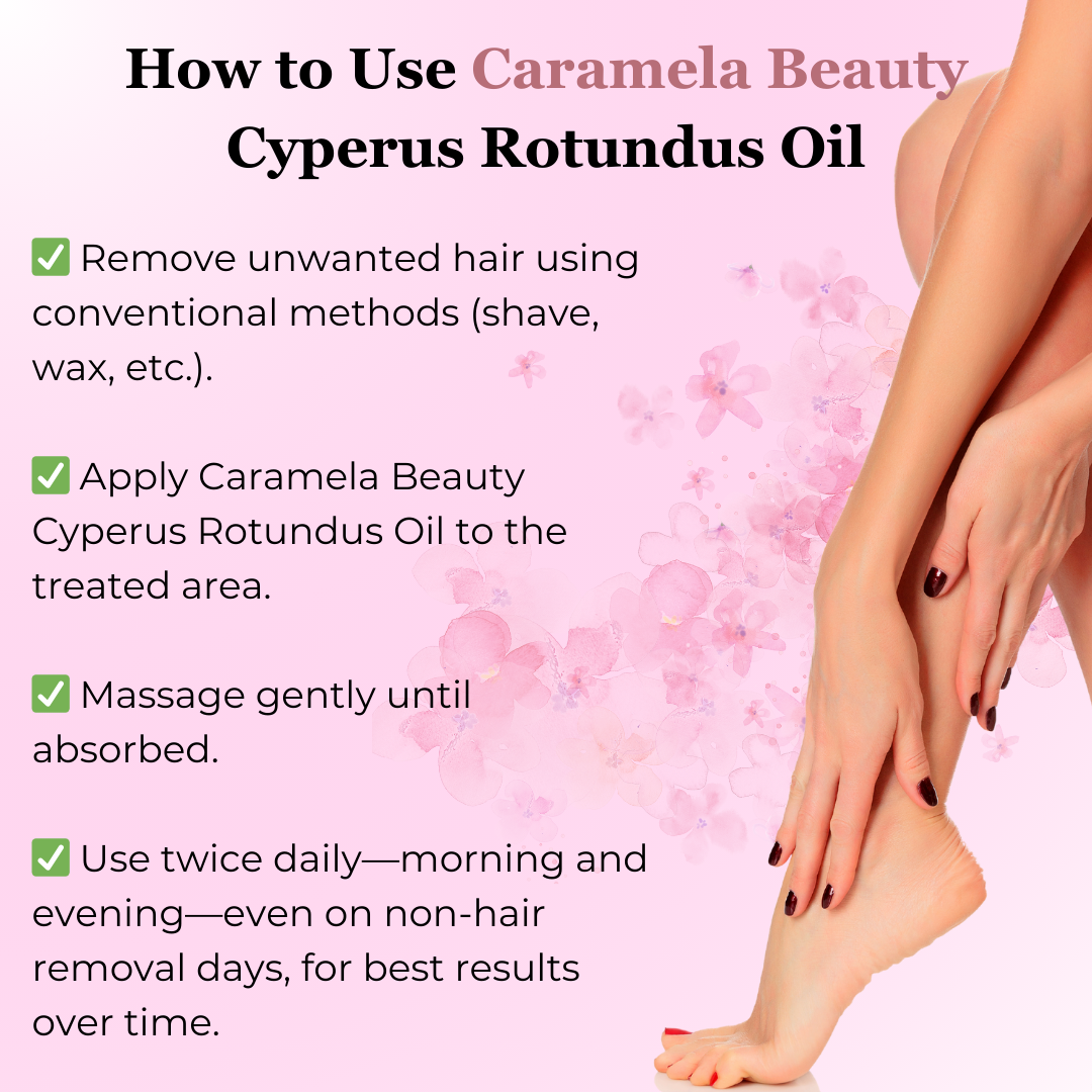 Caramela Beauty Cyperus Rotundus Oil for Natural Hair Reduction
